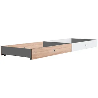 Carryhome Bettkastenset , Weiß, Eichefarben , Holzwerkstoff , 100x16x60 cm , Made in Germany , Schlafzimmer, Betten, Bettgestelle- Einzelteile, Bettkästen
