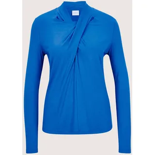 Langarmshirt MADELEINE "Blusenshirt Elegantes Oberteil für besondere Anlässe", Damen, Gr. 42, blau (royalblau), Obermaterial: 95% Viskose CV. 5% Elasthan EL., Modern, Shirts Langarmshirt