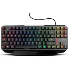 Ozone Tastatur Gaming Alpha Strike -OZALPHASTRIKESP- Tastatur mechanische, mit Nummernblock für PC Gamer, Switches Outemu Red, RGB-LED-Beleuchtung, geräuschlos, Spanisches QWERTY-Layout, Schwarz