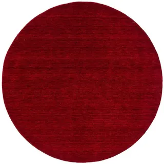 benuta Nest Wollteppich rund Jamal Rot ø 200 cm rund , Textil , Beton Optik , Rund , 200x200 cm , Gots , pflegeleicht , Teppiche und Böden, Teppiche, Schafwollteppiche