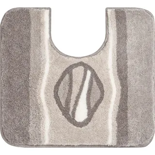 Grund Wc-Vorleger , Taupe , Textil , Streifen , rechteckig , 50x55 cm , Oeko-Tex® Standard 100, Made in Europe , für Fußbodenheizung geeignet, rutschfest , Heimtextilien, Badtextilien, WC Vorleger