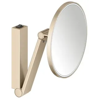 KEUCO iLook_move Kosmetikspiegel, beleuchtet, rund, mit Wippschalter, 1 Lichtfarbe, 17612039004, Farbe: Bronze gebürstet