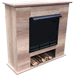 Ethanol und Gelkamin Kamin Modell 001B Deluxe Eiche Hell - Braun, Schwarz