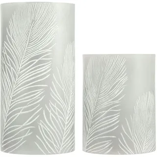 Pauleen Cosy Feather LED-Kerze 2 St. grau/weiß