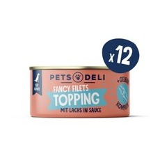 Fancy Filets Topping mit Huhn & Lachs in Soße für Hunde -12x70g - 12x70g