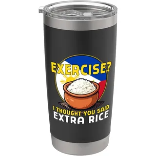 Übung Ich dachte, du sagtest Extra Rice Funny Philippines Doppelwandiger Edelstahl-Thermobecher