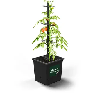 VERDOBA Tomatentopf mit Rankhilfe - Tomatentopf mit 3,5L Wasserspeicher zur Selbstbewässerung - in Deutschland produzierter Tomatenturm aus recycelten Material - Pflanzkübel für Tomaten Anzucht