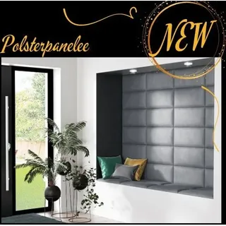 Sofello Polsterpaneele 10 Stk. Wandpaneele 40x50cm Grau Samt Velour Bettkopfteil Wandkissen - Grau