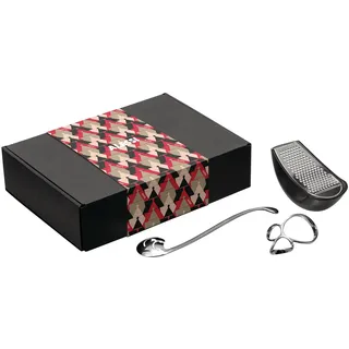 Alessi Alessi und Pasta MMI31SET – Set bestehend aus Nudeltester, Spaghettispender und Reibe, aus Edelstahl 18/10 und Thermoplastischem Harz, Mehrfarbig