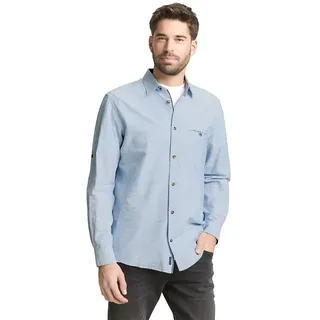 Tom Tailor 1049578 Langarmhemd - Blue Petrol Structure - M