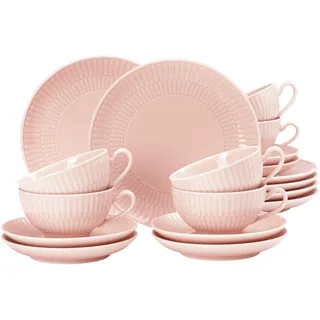 Seltmann Weiden 4052212140100 Teeservice 18-teilig klein, Teeobertasse 0,14l, Untertasse 13,5cm, 6X Brotteller 16cm, Porzellan