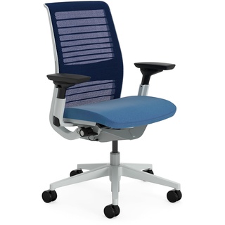 Steelcase Think Ergonomischer Bürostuhl mit LiveBack Lumbalstütze, 4D-Armlehnen, nachhaltigem Design Kobalt