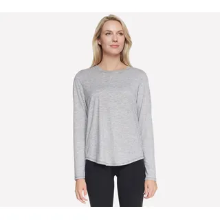 Skechers Funktionsshirt "Womens Top" für Fitness und Sportmode, mit Rundhalsausschnitt, in normaler Länge, bold schwarz, hellweiß stripe s