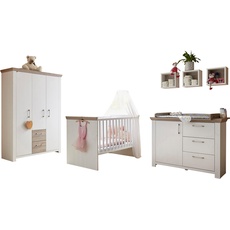 Mäusbacher Babyzimmer-Komplettset »Stralsund«, (Set, 3 St., Bett, Wickelkommode, Schrank), weiß