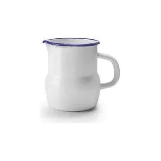 Kleiner Emaillebecher mit blauem Rand - Transparent