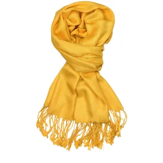 Achillea Pashmina-Schal, weich, lang und samtig, in vielen einfarbigen Farben - Gold -
