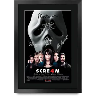 HWC Trading Scream 4 Gerahmtes Poster, 40,6 x 30,5 cm, gedrucktes Poster, signiertes Autogramm, Bild für Film-Erinnerungsstücke, 40,6 x 30,5 cm, gerahmt