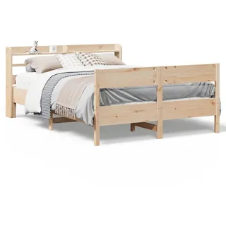 vidaXL Massivholzbett ohne Matratze 120x200 cm Kiefernholz - Braun