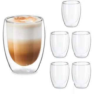 Relaxdays Latte Macchiato Glas 0,35 l 6-tlg.