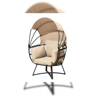 Garden Pleasure Loungesessel DELOS beige, schwarz Metall