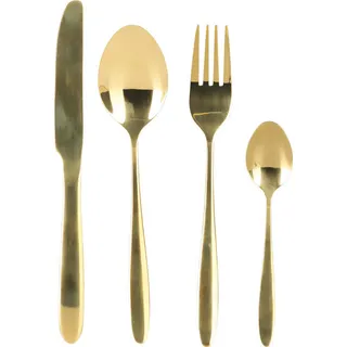 Excellent Houseware | Tafelbestecke Set 24-teilig - Gold - Elegantes Design - Hochwertige Edelstahlqualität