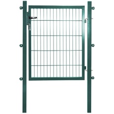Bild Einzeltor Stahl Grün mit Füllung für Stabmatte 125 cm x 100 cm