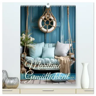 Maritime Gemütlichkeit (hochwertiger Premium Wandkalender 2026 DIN A2 hoch), Kunstdruck in Hochglanz: Der kleine Urlaub für zu Hause in kuschliger und ... - KI generiert (CALVENDO Lifestyle)