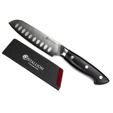 Stallion Professional Messer Santokumesser 12,5 cm - Klinge aus deutschem 1.4116 Messerstahl und Griff aus G10 GFK