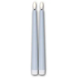 Star Trading 060-25 LED-Stabkerze "Flamme Candy", 2er Set pastellblau, Kunststoff, ca. 2,3x26 cm, naturgetreue Flamme, Batterie, Timer, Vierfarb-Karton
