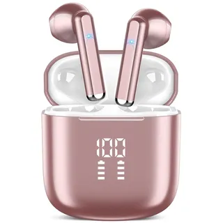 KI Übersetzer Kopfhörer, 3-in-1 Bluetooth 5.4 Sprachübersetzer mit Simultanübersetzung, 165 Sprachen und 8 Modi, ENC Rauschunterdrückung Echtzeit Übersetzer Ohrhörer mit App für Lernen/Reisen Rose