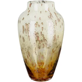 Glas Art Vase Ambrosio - braun, Creme - Glas - Höhe 34cm - wasserdicht - Dekovase