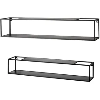 Haku-Möbel Wandregal 75 x 14 x 14 cm Schwarz