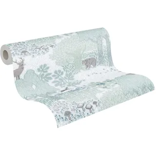 ascreation A.S. Création Kinderzimmer-Tapete Lilly & Luis - Strapazierfähige Vliestapete Waldtiere 10,05 m x 0,53 m Braun-Grün FSC®