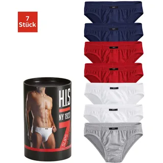 H.I.S. Slip Unterhosen für Herren unifarben grau/rot/weiß S 7er Pack