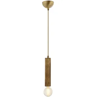 Opviq Vintage Industrial Chandelier, Wooden Body, 80 cm Height, 6 cm Diameter, E27 Socket, Copper Finish | Modern Scandinavian Design for Stylish Spaces