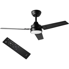 Jata JVTE4234 Deckenventilator mit Licht, mit Fernbedienung, 6 Geschwindigkeitsstufen, ultra-leise, nur 50 dB, 3 Flügel, Sommer-/Winterfunktion, Timer, LED mit 3 Intensitäten