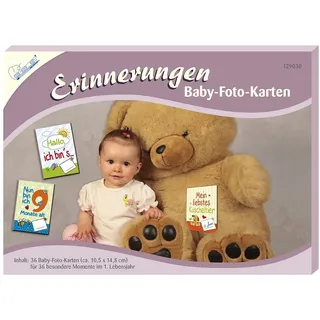 MAMMUT 129030-3D Erinnerungen Baby Fotokarten, 36 Erinnerungskarten für das erste Lebensjahr Ihres Babys, Meilensteinkarten für 1. Jahr für Jungen und Mädchen, Foto Karten ca. 10,5 x 14,8 cm