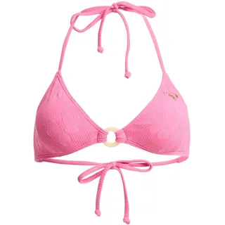 Triangel-Bikini-Top ROXY "Roxy Paradise Fixed Tri", Damen, Gr. M, Cup B, pink (sangria sunset), Obermaterial: 86% Polyester, 14% Elasthan., Bikini-Oberteile Triangel-Bikini-Top