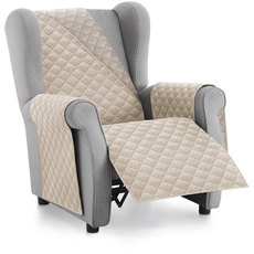 Textil-home Sesselschoner Relax MALU, 1 Sitzer - Reversibel gepolsterter Sofaschutz. Farbe Elfenbein