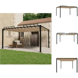 vidaXL Pavillon mit Lamellendach 3x4 m Taupe Stoff und Aluminium - Pavillons & Partyzelte - Taupe