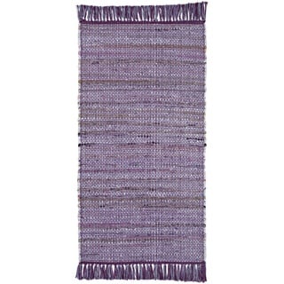 Andiamo -LUXOR- living Teppich Frida Baumwolle Handgewebt Handwebteppich aubergine, 60 x 120 cm