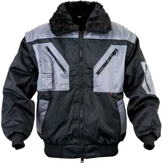 Arbeitsjacke CRAFTLAND "Piloten", Gr. 3XL, schwarz (schwarz, grau), Obermaterial: 100% Polyester PES., Jacken Arbeitsjacke