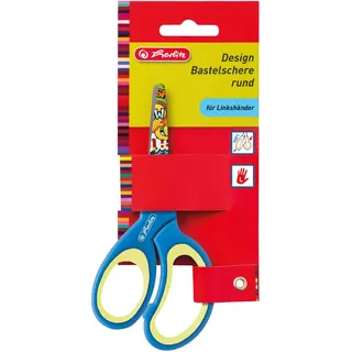 Herlitz Design Bastelschere rund Linkshänder, pink/grün