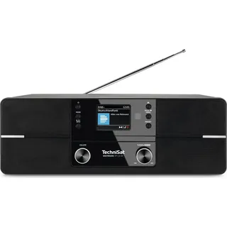 TechniSat DIGITRADIO 371 CD IR - Stereo Internetradio (DAB+, UKW, CD-Player, WLAN, Bluetooth, Farbdisplay, USB, AUX, Kopfhöreranschluss, Wecker, 10 Watt, Fernbedienung), Schwarz/Silber