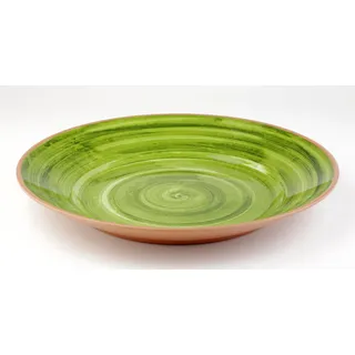 APS 84171 Tablett/Teller LA VIDA, Ø 32 cm, Höhe 3,5 cm, Melamin, grün/Terrakottaoptik