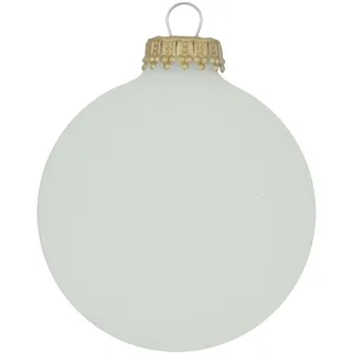 Weihnachtsbaumkugel KREBS GLAS LAUSCHA "CBK70801, Weihnachtsdeko, Christbaumschmuck, Christbaumkugeln Glas", weiß (transparent, weiß), Ø:7cm, Glas, Weihnachtsbaumkugeln, Weihnachtsbaumkugel, aus Glas