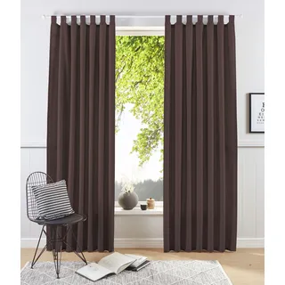 OTTO home Vorhang »Raja« Schlaufen 2 Stk. tlg. 2er-Set, Bestseller, einfarbig, modern, pflegeleichte Mikrofaser, braun,