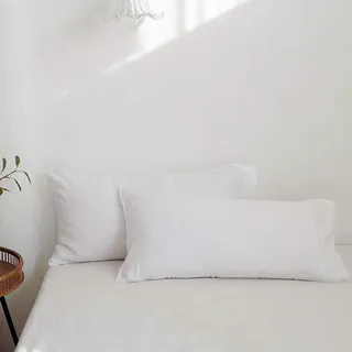 Simple&Opulence 2er Set Kissenbezug 40x80cm,100% Vorgewasches Leinen,ÖkoTex Zertifiziert,Antiallergischer Atmungsaktiver Kopfkissenbezug,Weiß
