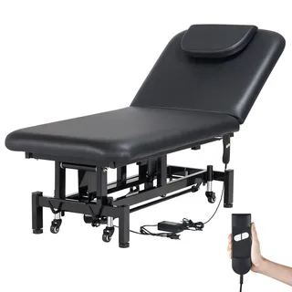 VEVOR Elektrische Massageliege mit Hubfunktion, 0–45° verstellbare Rückenlehne, Kosmetikliege, Schönheitsbett, höhenverstellbarer Tattoo-Spa-Tisch auf Rädern, Therapieliege mit Kopfstütze, 249 kg