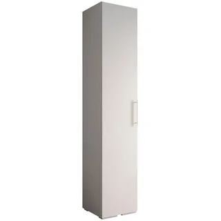 Abiks Möbel Drehtürenschrank 236.7/50/47 1-türig , Weiß, Goldfarben , Metall , Nachbildung , 50x236.7x47 cm , Schlafzimmer, Kleiderschränke, Drehtürenschränke